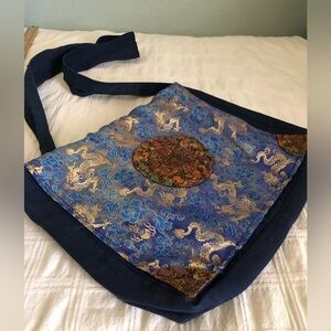 flying high Chinese Silk Brocade Embroidered Messenger Bag Y2K